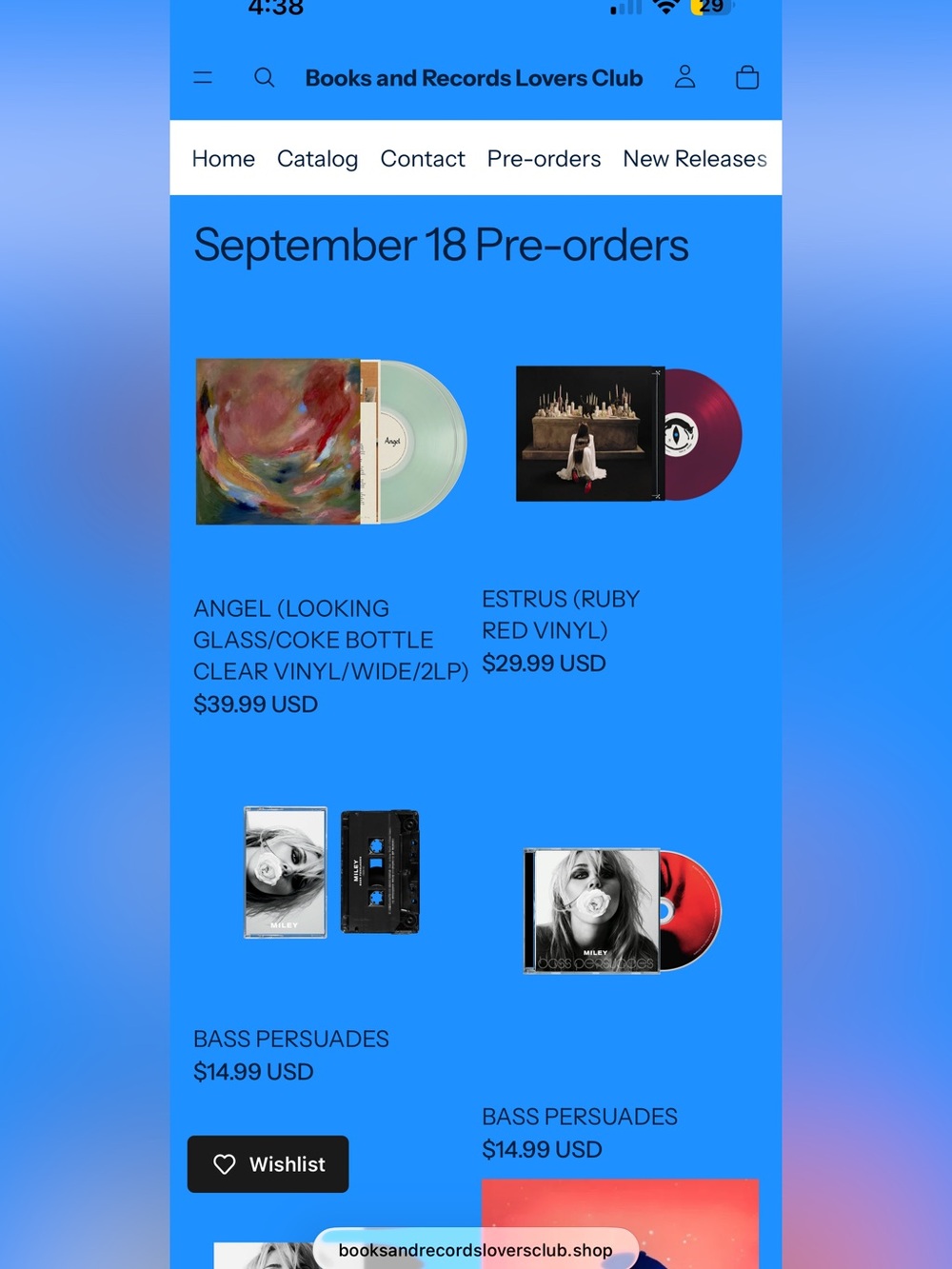 Books and Records Lovers Club Webpage